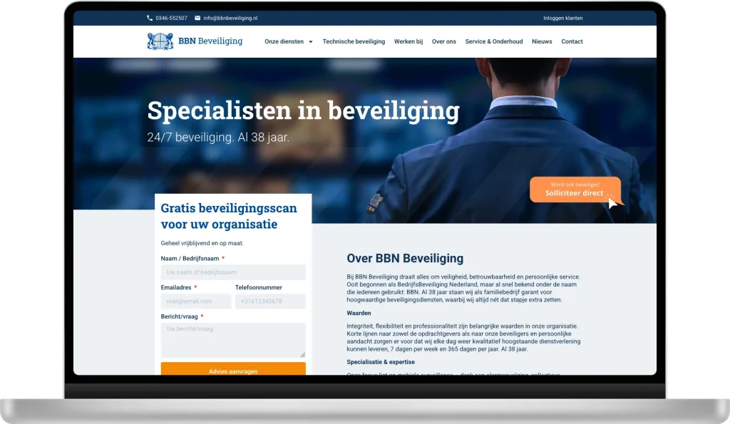 BBN Beveiliging website