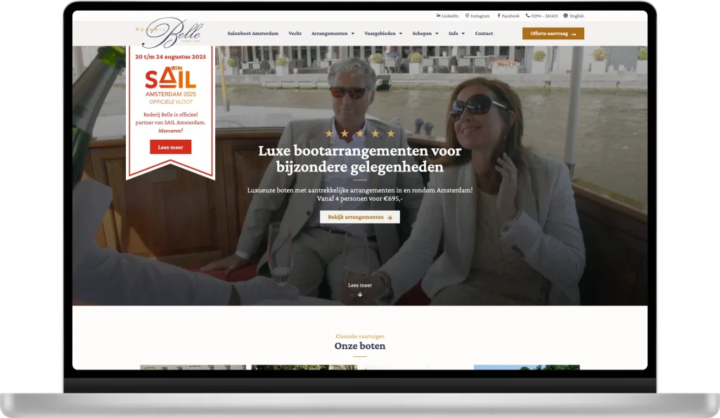 Rederij Belle website