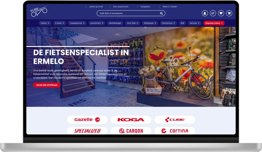 Vliek Tweewielers website