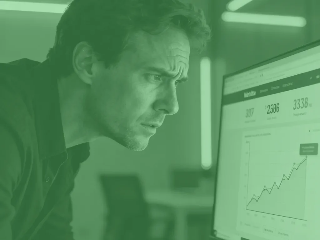 Marketingmanager ziet lage conversiecijfers op leads generation website.