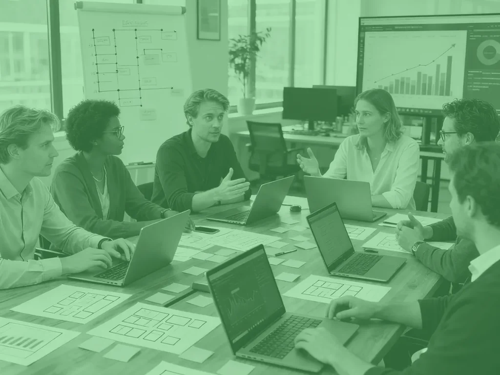 Digital agency team werkt samen aan het optimaliseren van een webwinkel om structureel meer omzet te realiseren.