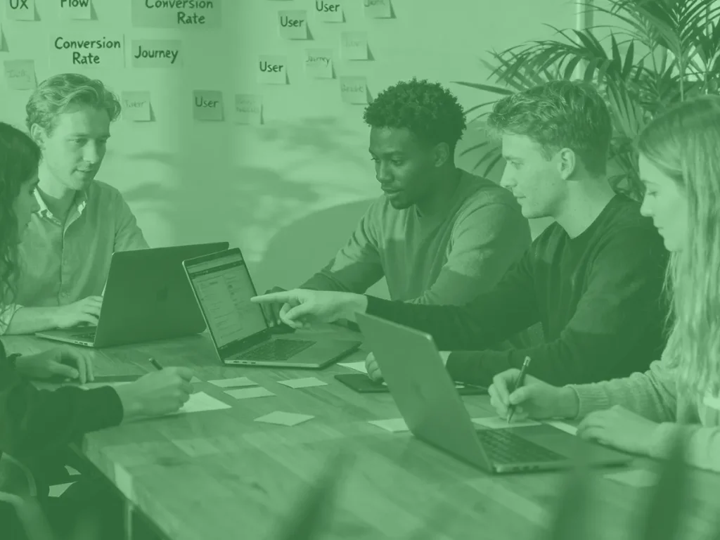 Digital agency team werkt samen aan een strategische online lead generation aanpak voor klanten.