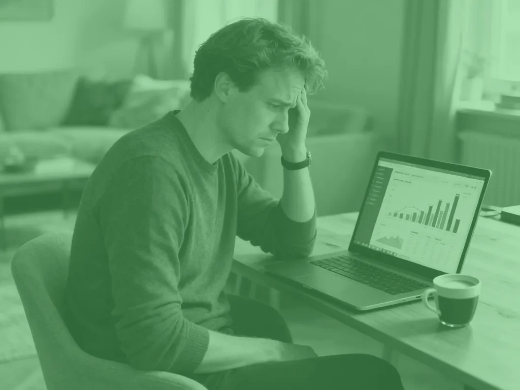 Ondernemer ziet tegenvallende resultaten van website leads generation.